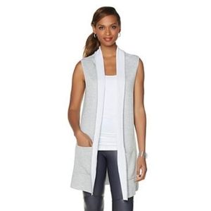 Lysse Haiku Open Knit Cardigan in Grey & White -Small/Medium
